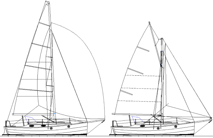 Cape Charles 32 gaff rig